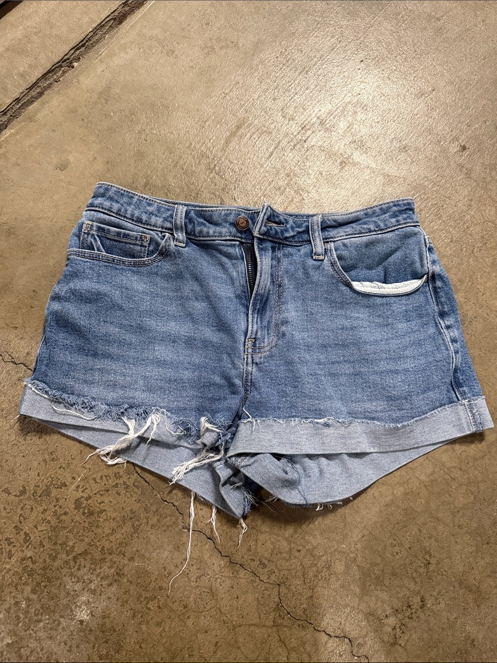 Hollister Light Blue Distressed Denim Shorts